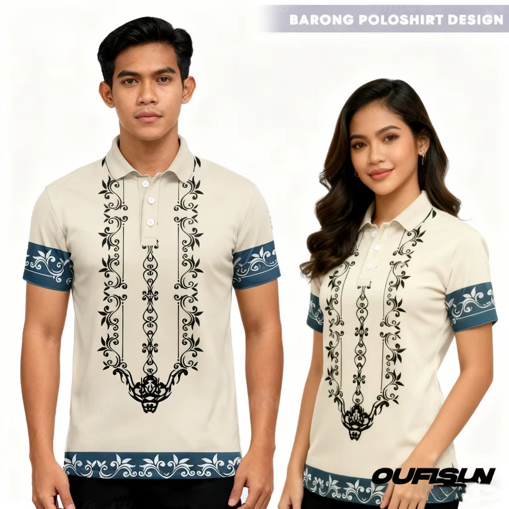 Chemise Polo Unisexe Barong 2026 – Tenue Traditionnelle Philippines – Manches Courtes – Idéale pour Festivals et Tenues Décontractées