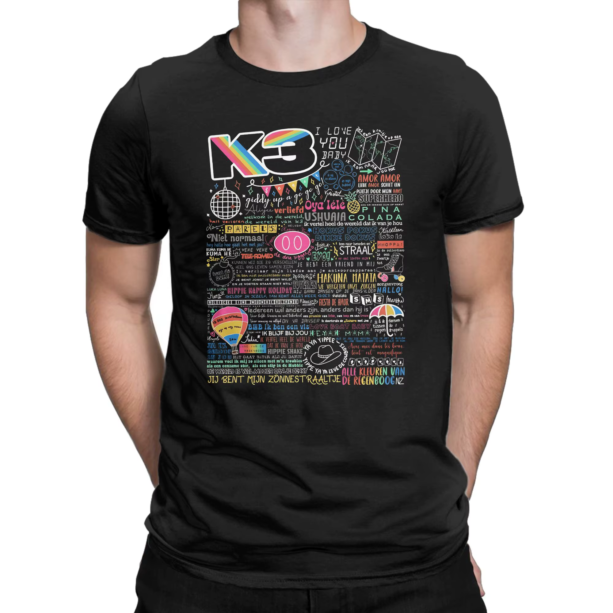 K3 Studio100 T-Shirt d'été en coton pour homme