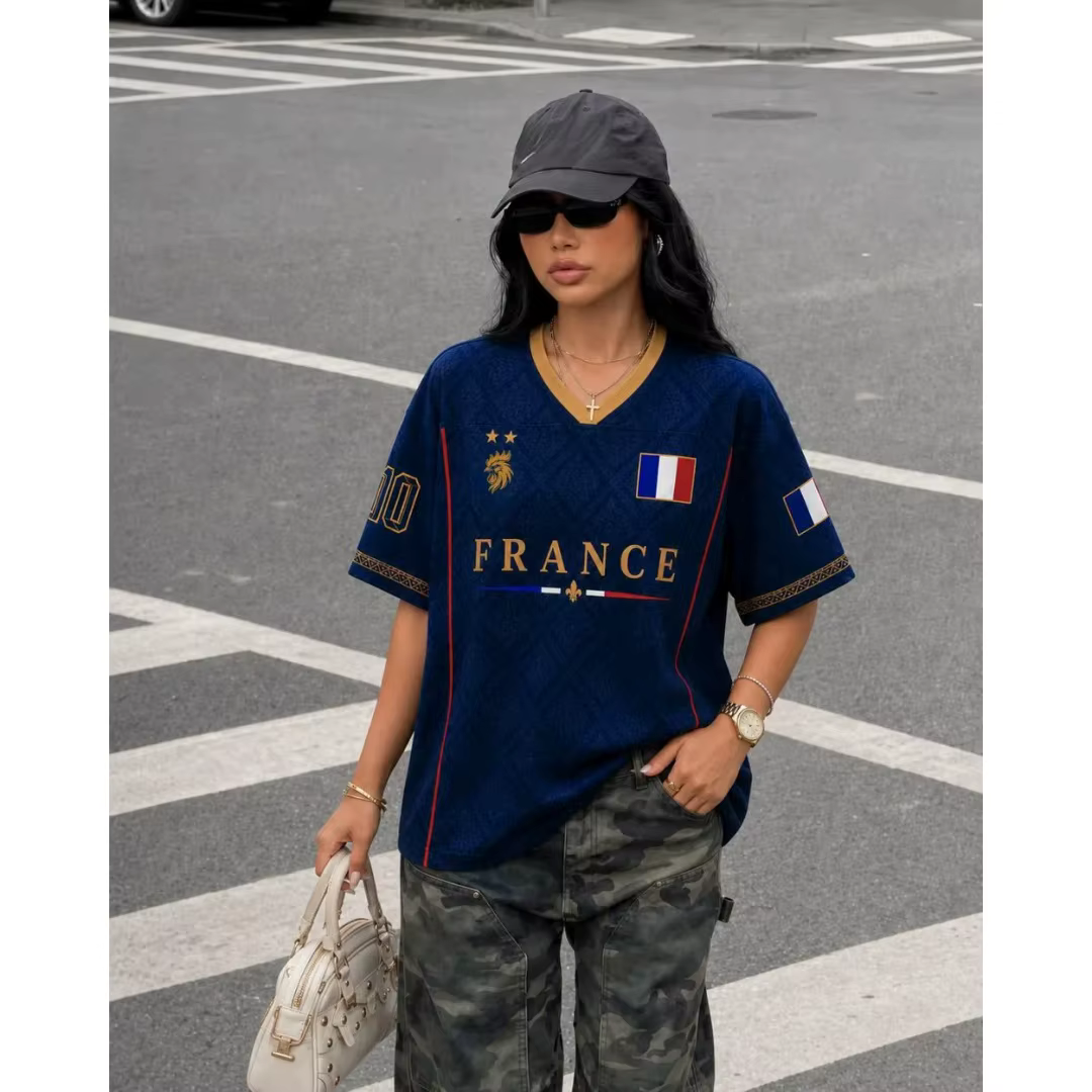 Maillot de Foot France 2026 – Maillot de Supporter Équipe Nationale Française – T-shirt Sportif d'Été pour Homme, Vêtements Enfant, Tee-shirt Y2K Femme ﻿