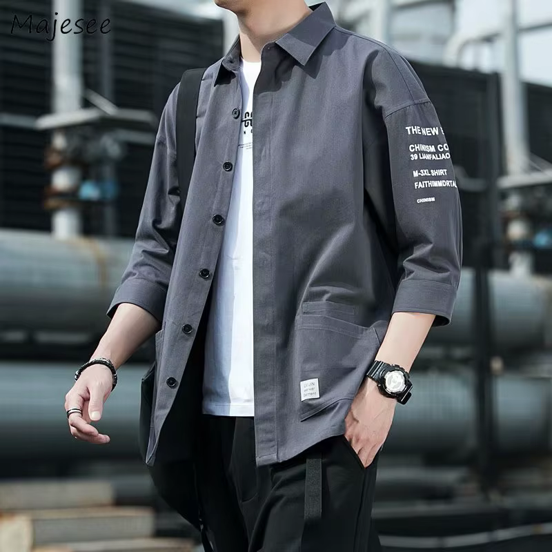 Chemises 2026 pour Hommes – Design Tendance Streetwear Japonais Harajuku Coréen – Vêtements Unisexe Été Polyvalents pour Ados et Étudiants – Style Ins