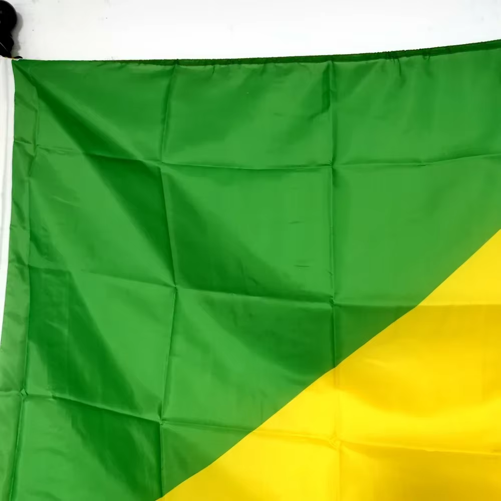 Drapeau national de la République du Congo 90 x 150 cm en polyester, résistant à la décoloration/à la météo pour défilés, décoration murale et jardin, œillets en laiton