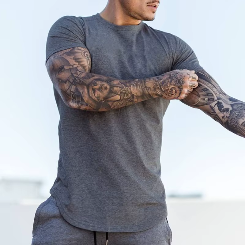 T-shirt uni à manches courtes pour homme