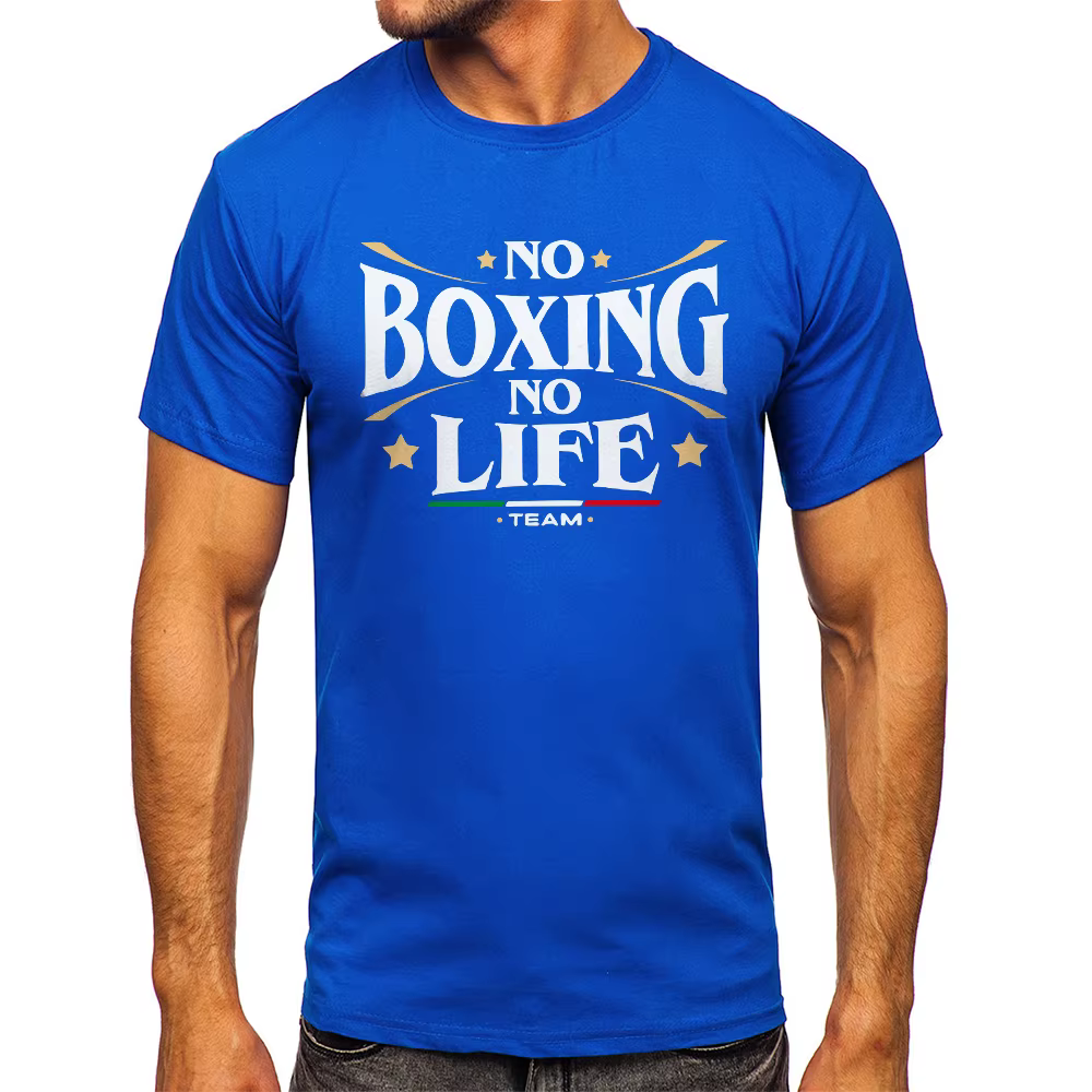 Pas de boxe pas de vie Gym imprimé Vintage hommes T-shirt Sport 100% coton classique t-shirts pour hommes femmes vêtements de Sport hauts