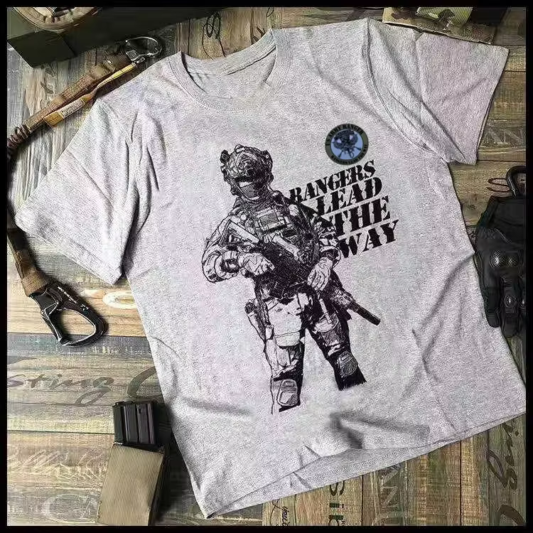 Les Rangers conduent le chemin. T-shirt de soldat d'infanterie d'élite de l'armée américaine. Nouveau 100% coton à manches courtes col rond T-shirts haut décontracté taille S-3XL