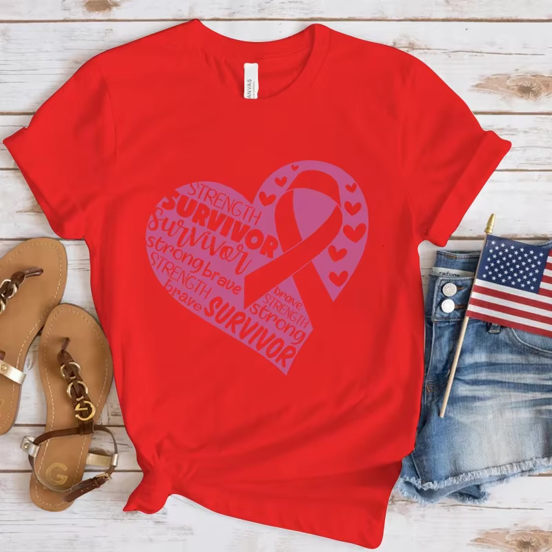 T-Shirt de Sensibilisation au Cancer du Sein pour Homme et Femme