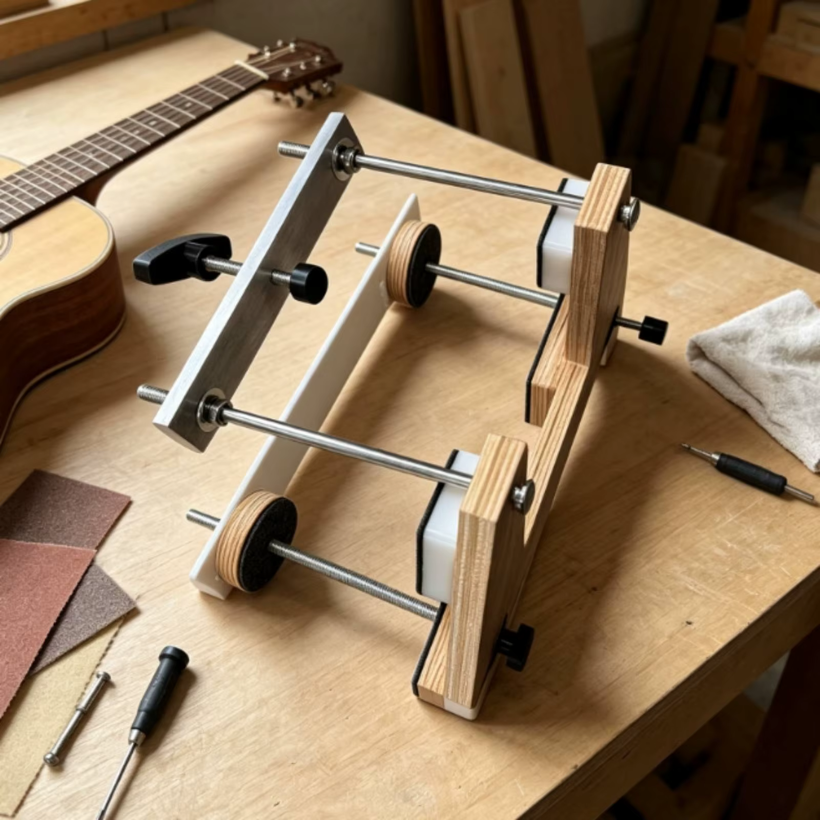 Gabarit de démontage de manche de guitare en bois, gabarit de réinitialisation de manche professionnel, compatible pour luthiers et ateliers
