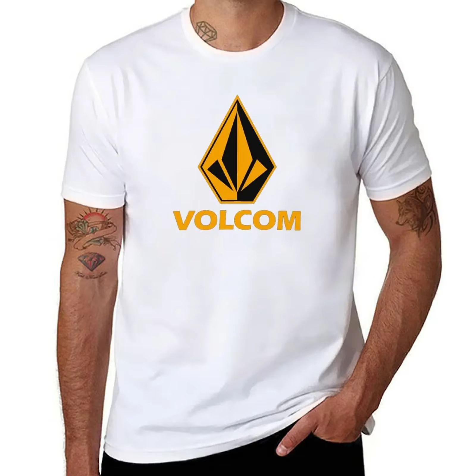 T-shirt vintage avec logo volcom pour hommes