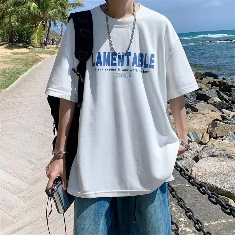 T-Shirt à Manches Courtes en Coton pour Homme