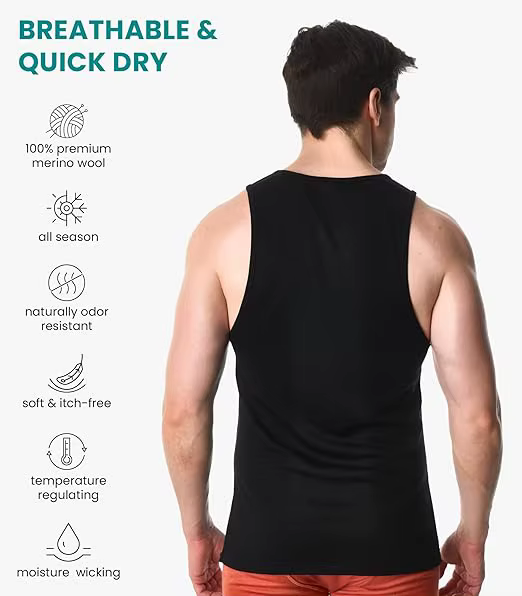 Débardeur 100% laine mérinos pour homme