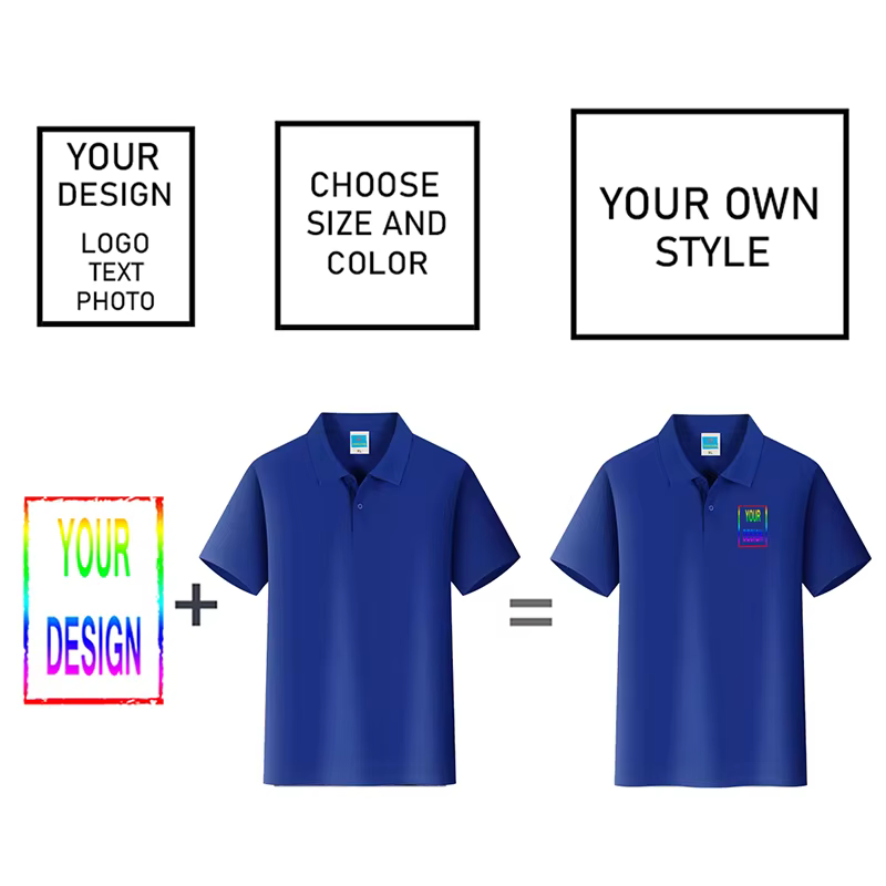 Polo décontracté avec logo personnalisé pour hommes et femmes