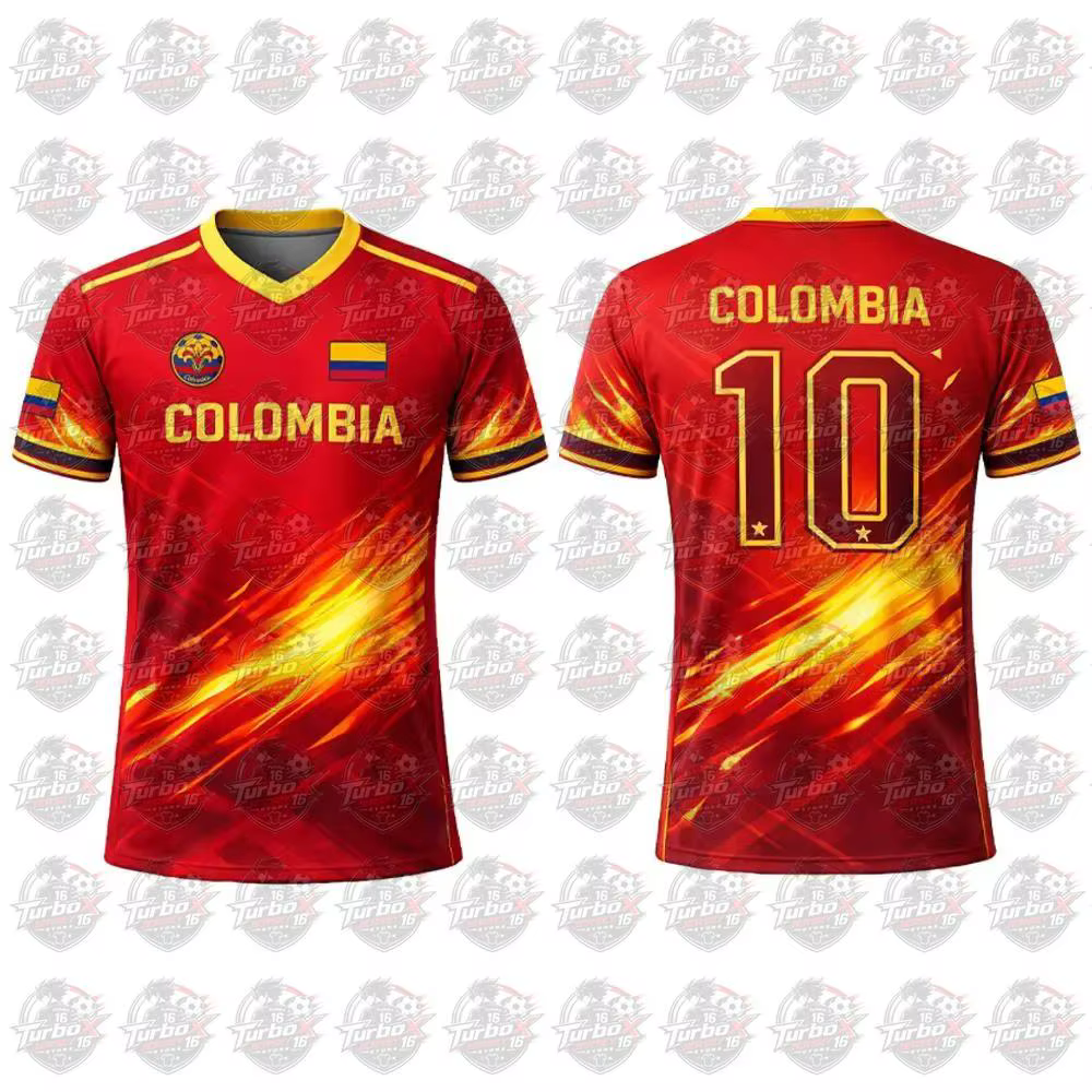 Nouveau Maillot de Foot 2026 Imprimé Drapeau Columbia pour Homme – T-shirt Sportif Respirant à Col Rond Unisexe – Idéal