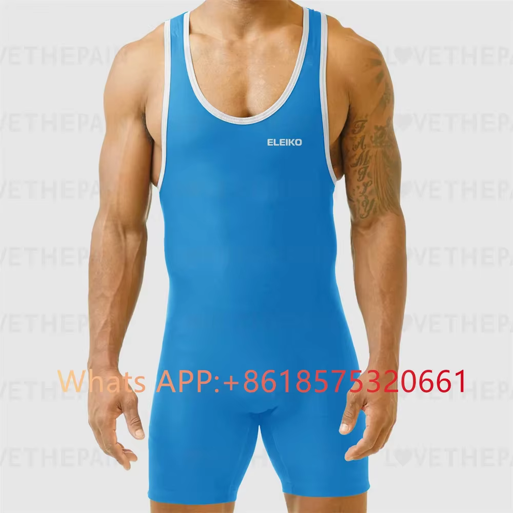 Combinaison de lutte Singlet pour hommes, sans manches, boxe, une pièce, body, contrôle du ventre, vêtements de gymnastique, Triathlon en fer, tenue de levage de puissance, 2024