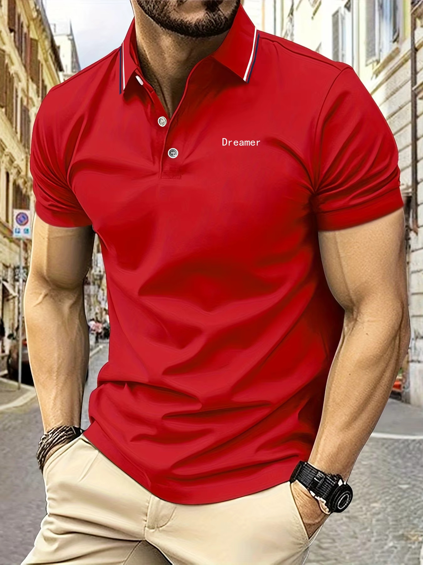 Polo homme rêveur lettre imprimer 2025 nouvel été revers rayures hommes manches courtes décontracté respirant léger luxe T-Shirt