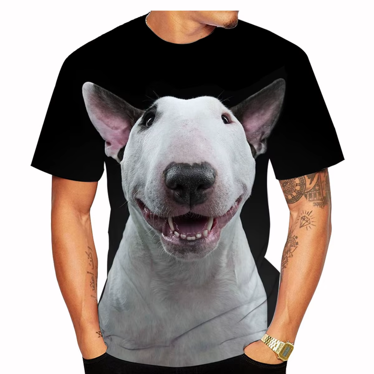 Drôle Bull Terrier T-Shirts chien de compagnie impression 3D Streetwear hommes femmes mode surdimensionné à manches