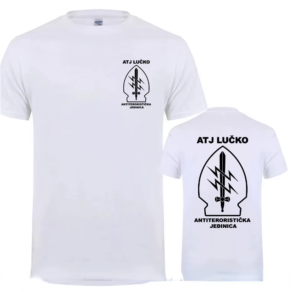 ATJ LUCKO-T-Shirt à Manches Courtes pour Homme, Décontracté, Patinage, Contre le Terrorisme, Unité de Force Spéciale, Été
