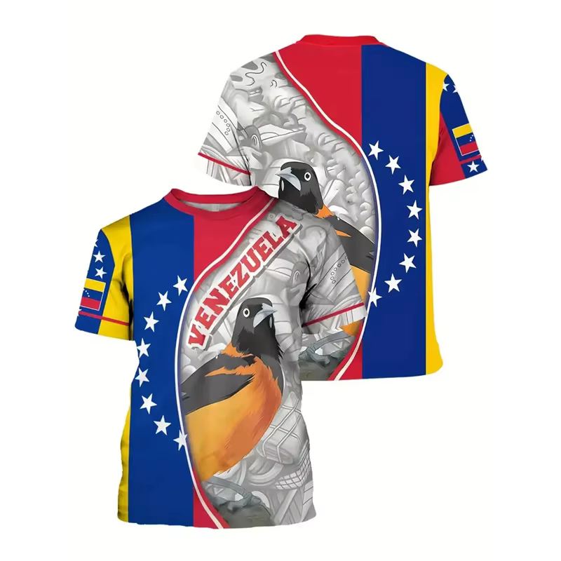 Nouveau à Venezuela drapeau T-shirt hommes mode 3d imprimé