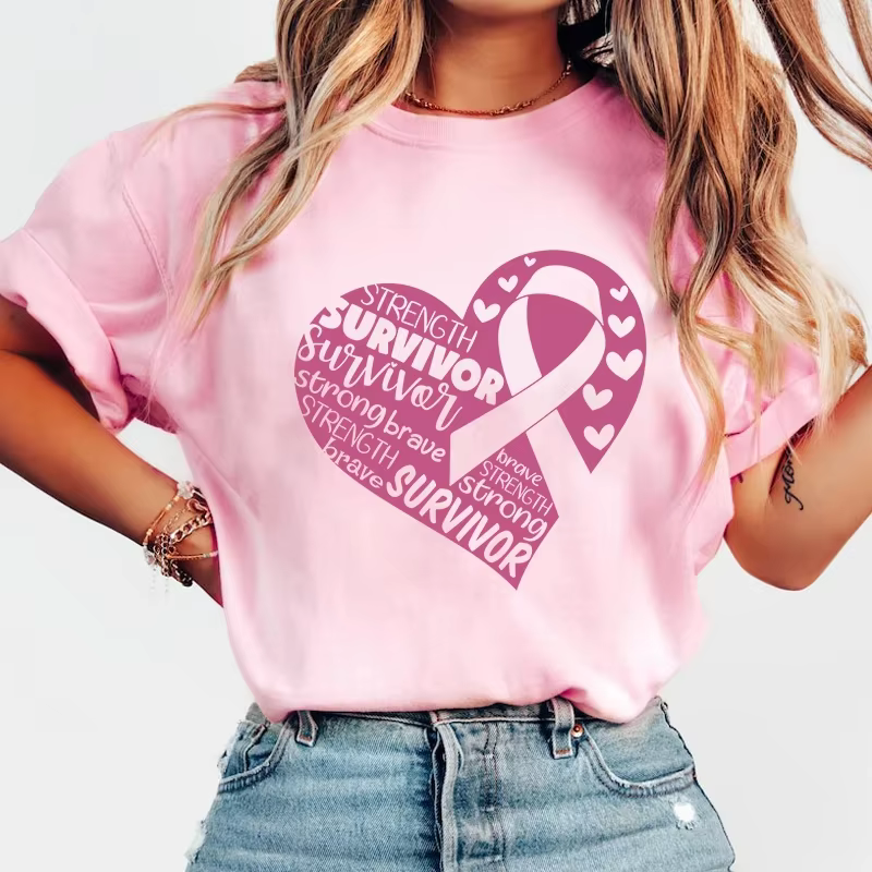 T-Shirt de Sensibilisation au Cancer du Sein pour Homme et Femme