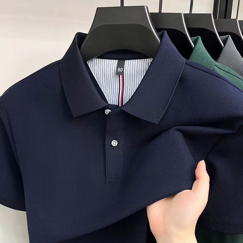100% coton de luxe chemise polo à manches courtes pour hommes nouveau classique simple couleur solide confort été respirant casual business T-shirt