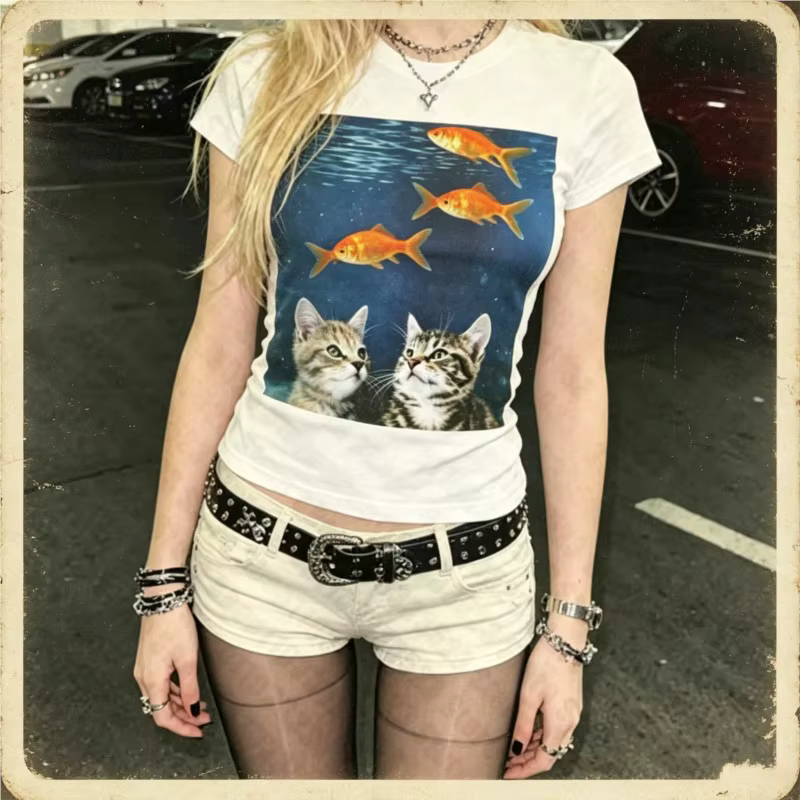 T-shirts et hauts imprimés rétro Emo Girls