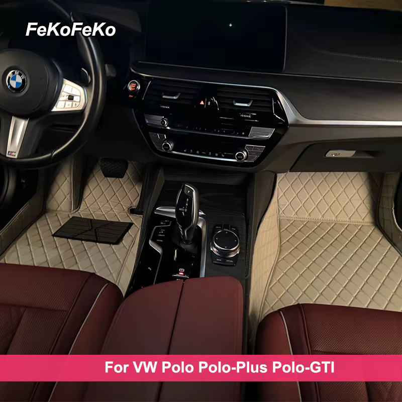 Tapis de sol de voiture personnalisés pour VW Polo Polo-Plus Polo-GTI, accessoire de Coche