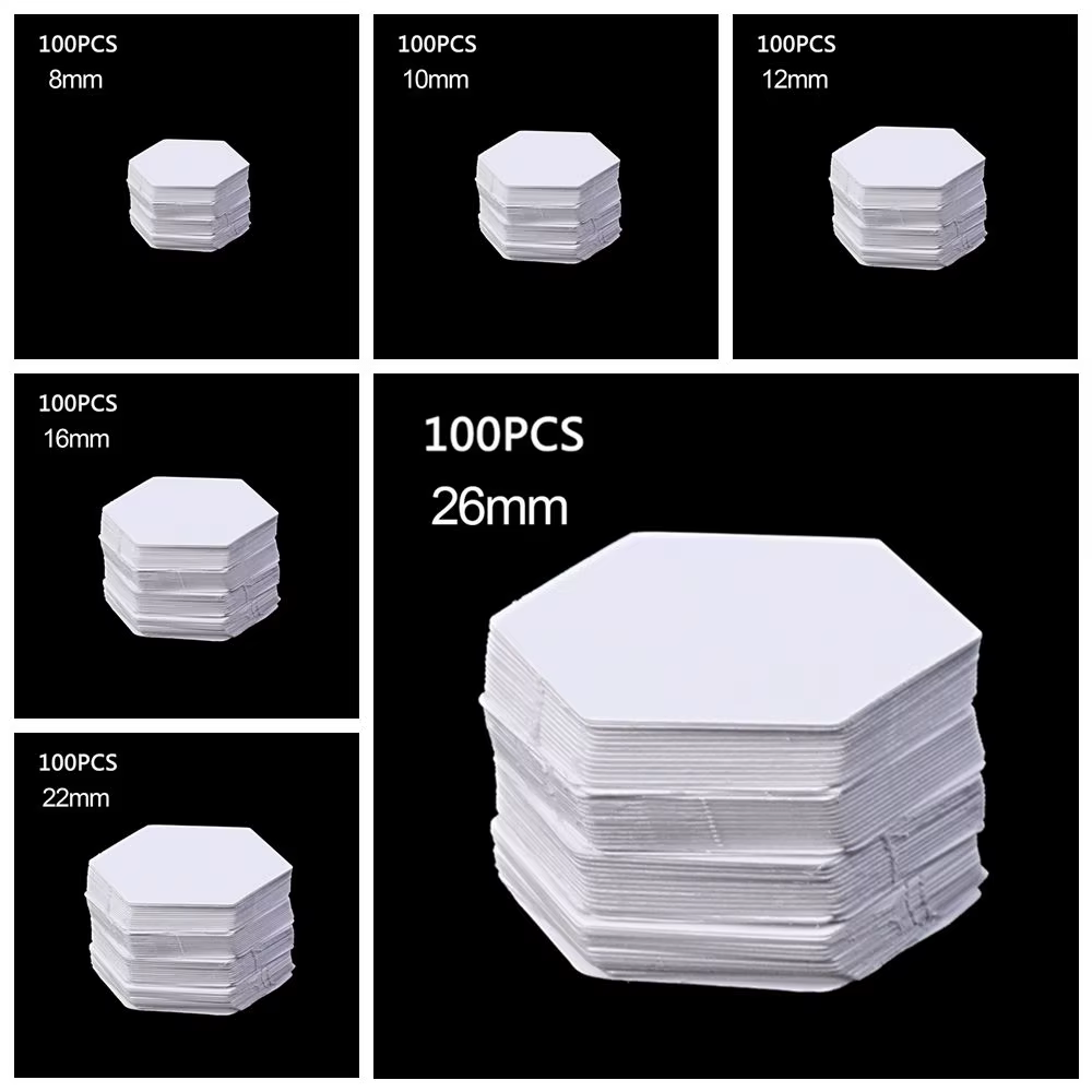 100 pièces Couture Patrons DIY Artisanat Patchwork Papier Quilting Hexagone Modèles Vêtement Tissu