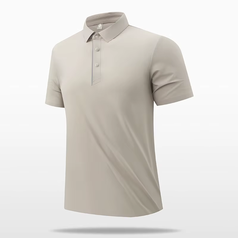 Polo Premium Homme Sans Couture Col Revers Imprimé Ample Manches Courtes