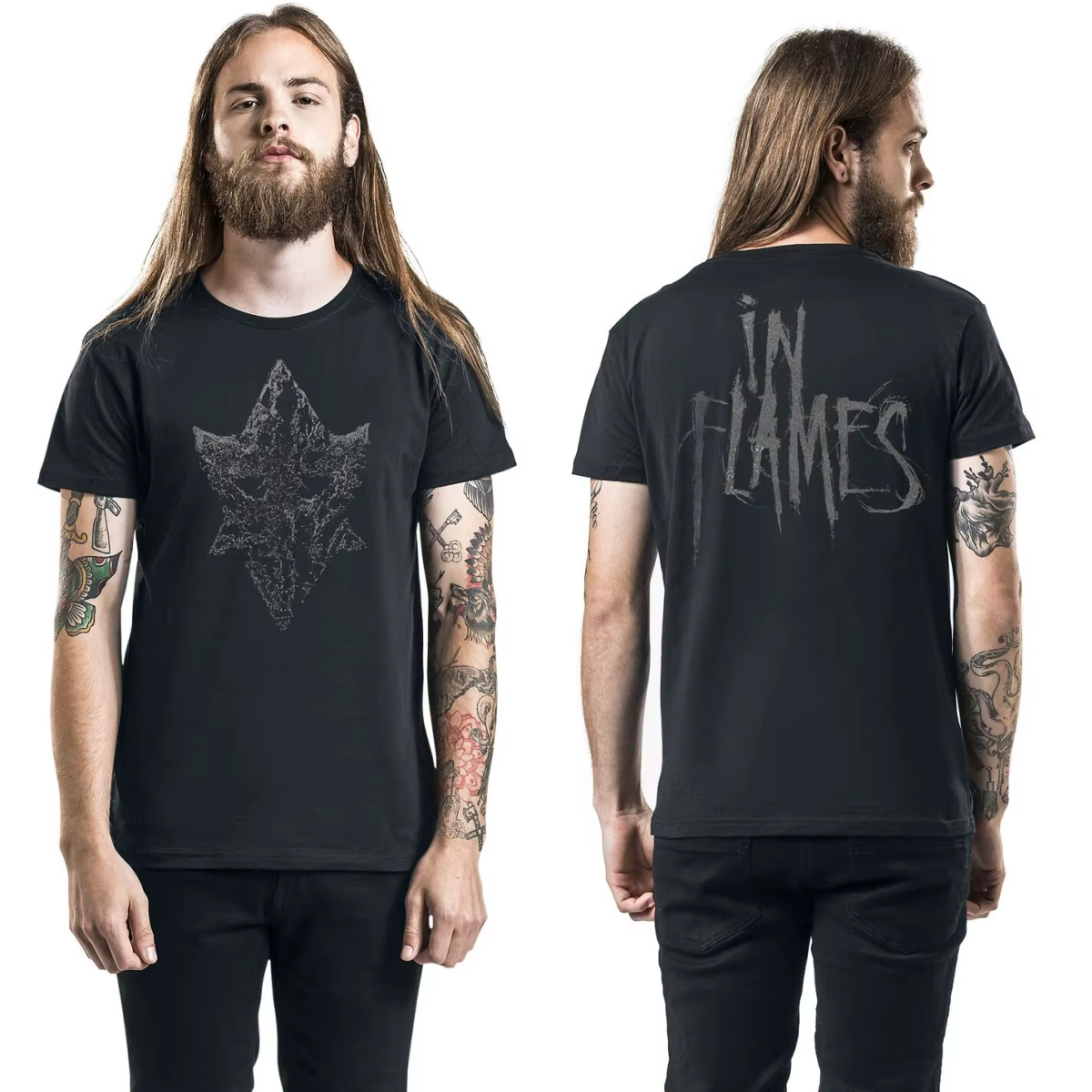T-shirt en coton unisexe à motif Top in Flames