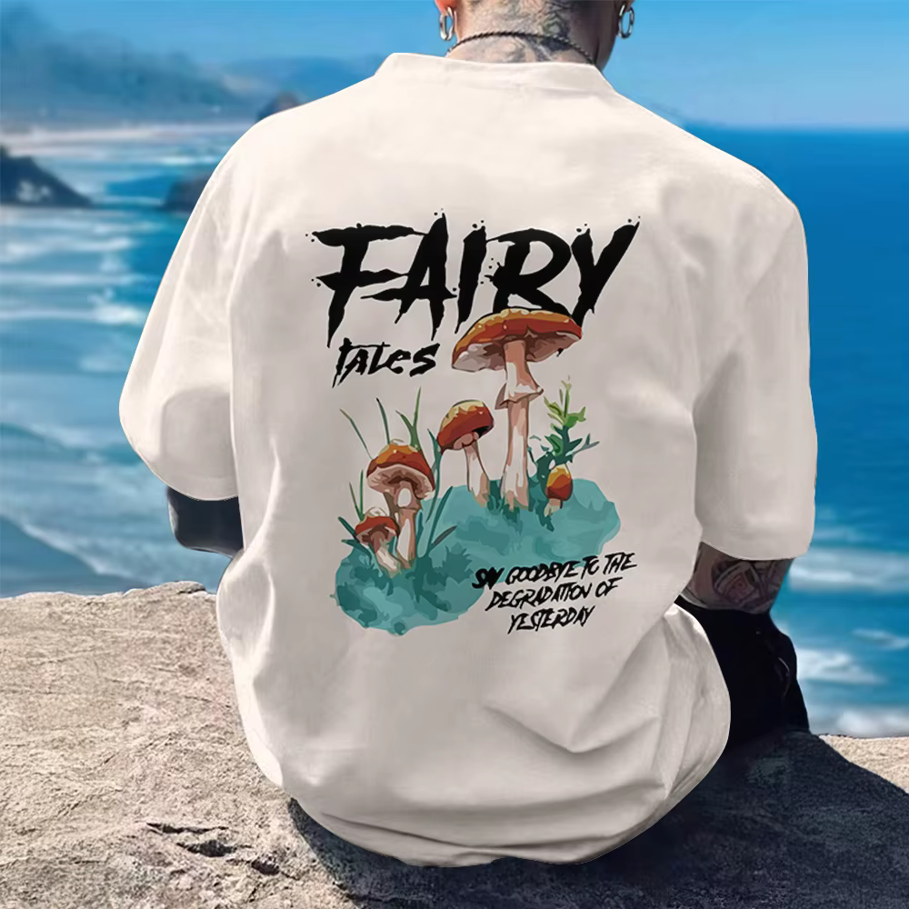 T-shirt pour homme en coton 100% avec imprimé graphique soleil et plage