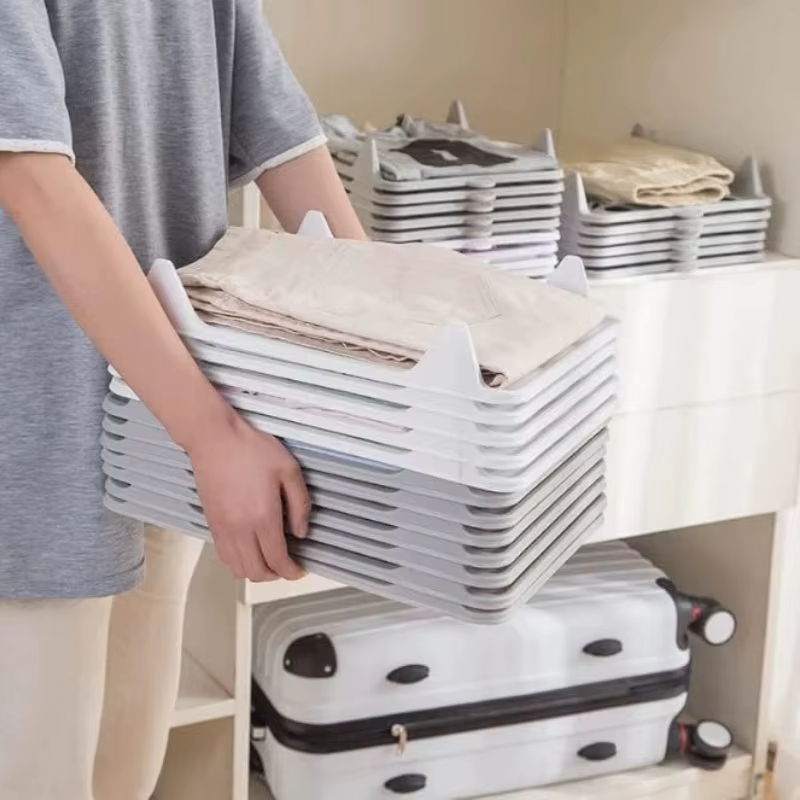 Planche de rangement pour chemises, 20 pièces, organisateur de T-shirts empilable, planche à vêtements pliante, rangement de vêtements Portable multifonctionnel avec poignée