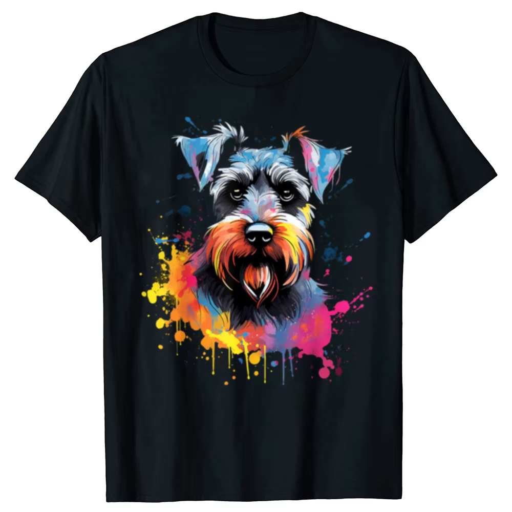 T-shirt graphique chien Schnauzer l'inventaire pour hommes et femmes