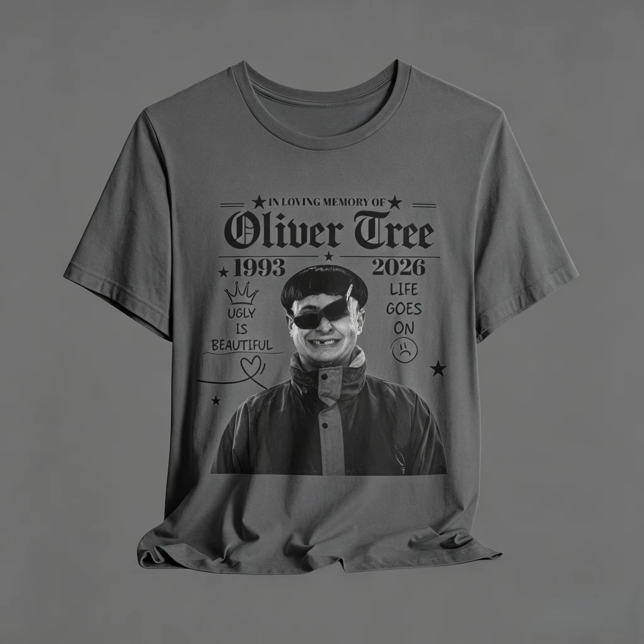 T-shirt Commémoratif Oliver Tree – Style Rétro Années 90 pour Fans – Coton – Collection Été 2026 – Vêtements de Sport Unisexe Y2K