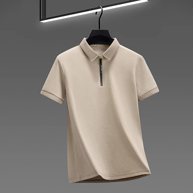 Chemises polo à fermeture éclair pour hommes