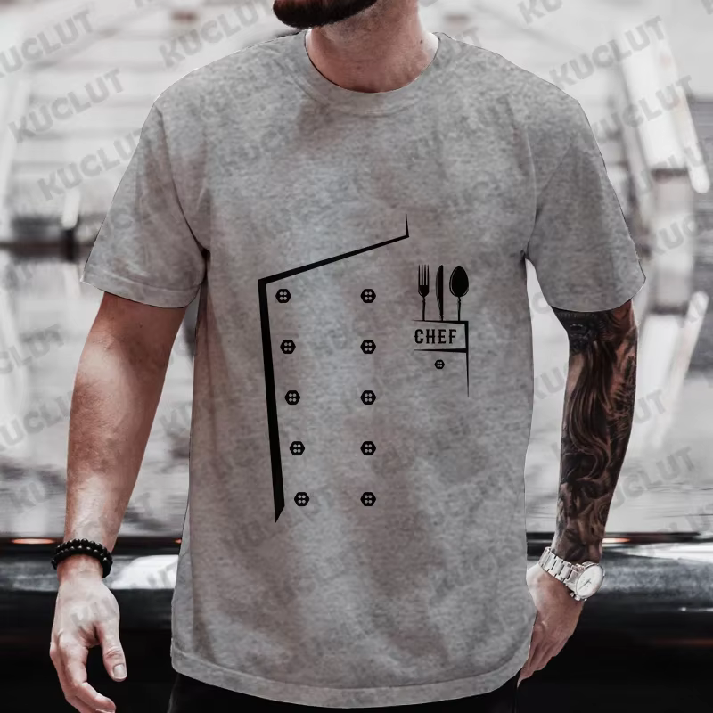 Drôle Chef t-shirt hommes à manches courtes cuisinier