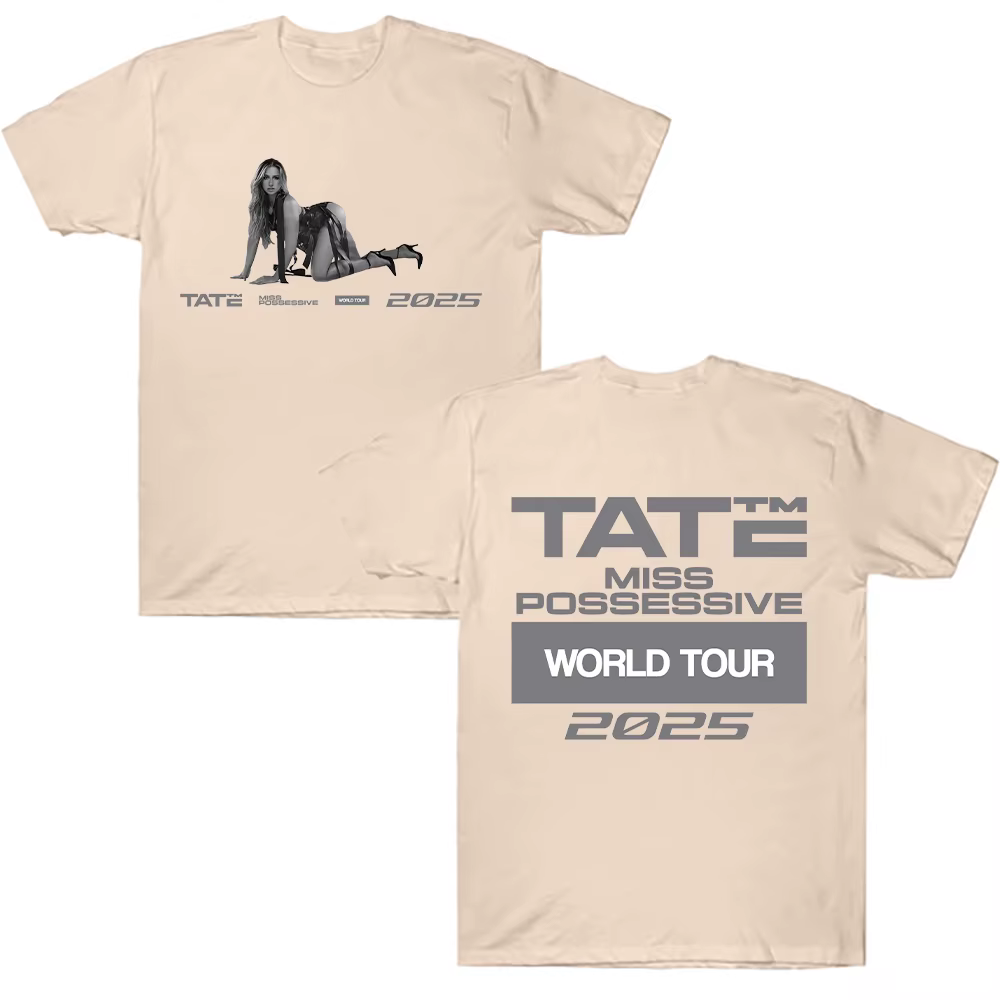 Tate McRae Miss Possessive 2025 World Tour Tee Hommes Femmes Vêtements Coton Manches Courtes T-shirts D'été T-shirt Y2K Hauts Fans Cadeau