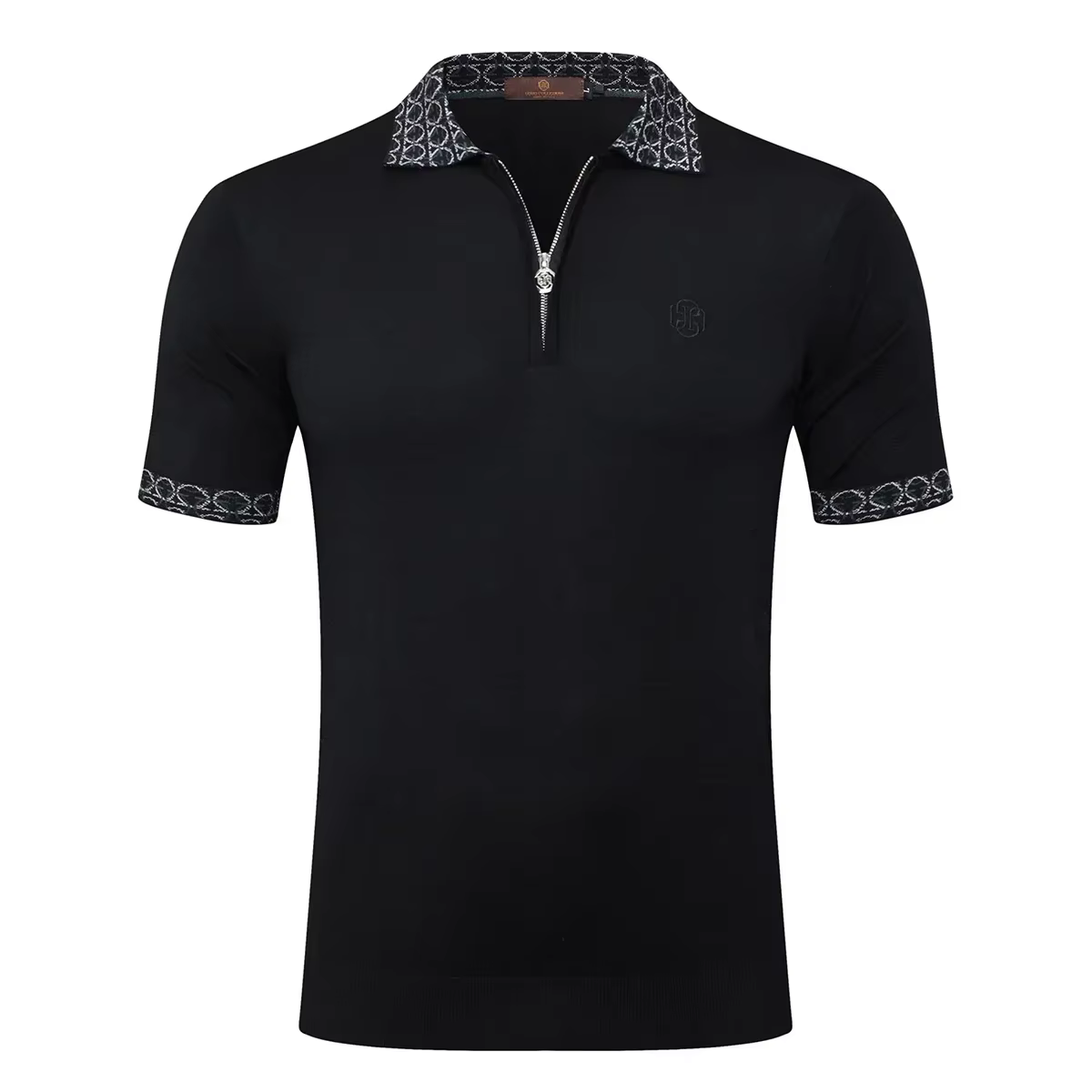 OECHSLI polo soie hommes 2025 nouveau droit respirant élastique à manches courtes mince fermeture éclair qualité grande taille M-5XL