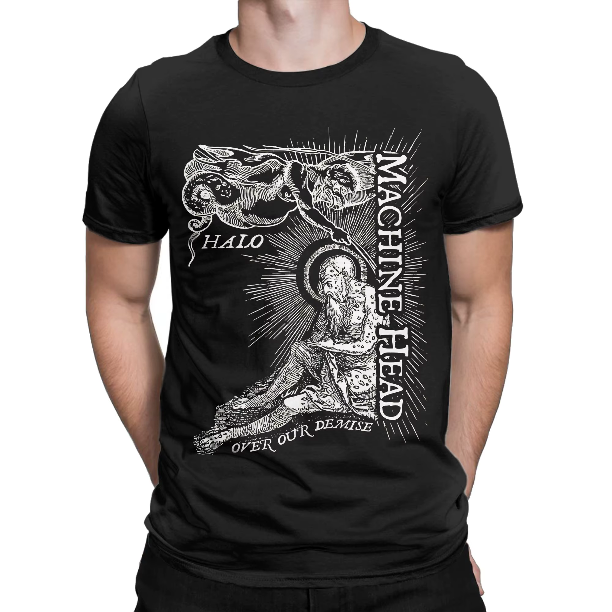 T-shirt streetwear Machine Head (3) en coton