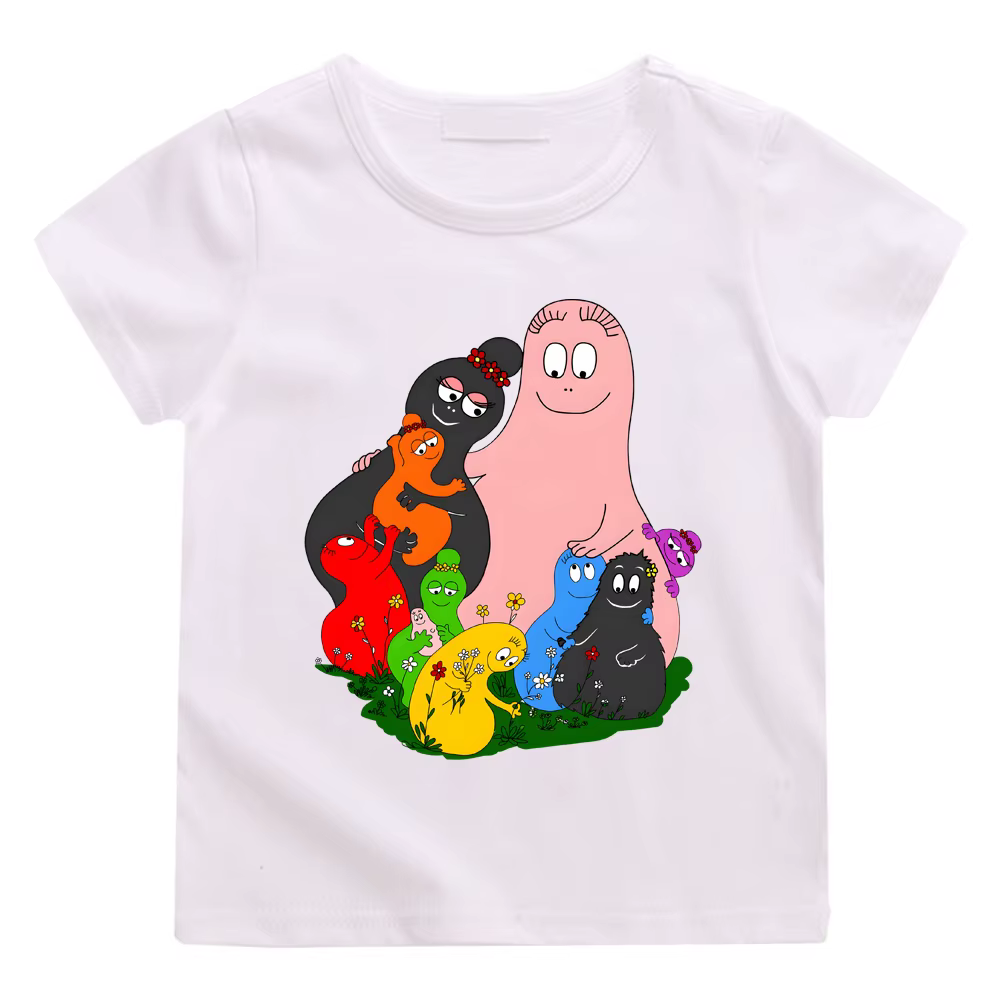 Barbapapa T-shirt 100% coton Camisetas décontracté doux Kawaii mignon garçons/filles dessin animé