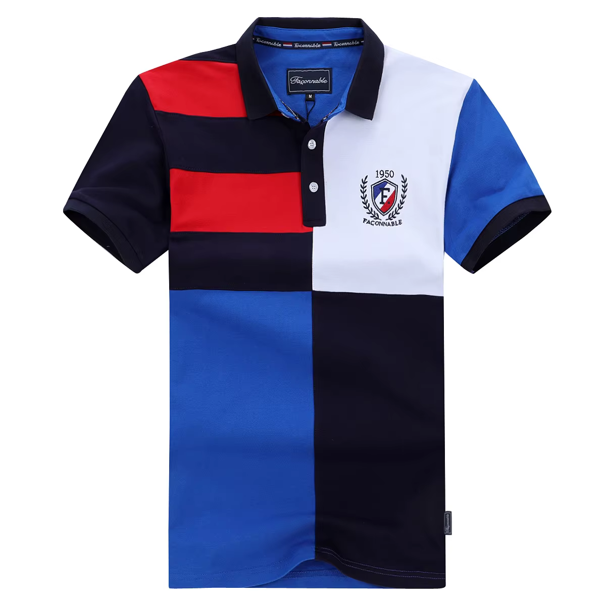 France Faconnabl Nouvelle Collection Été Polo Court Homme Décontracté Tendance Polos en Coton pour Homme Grande Taille 3XL Polo Court pour Homme Français