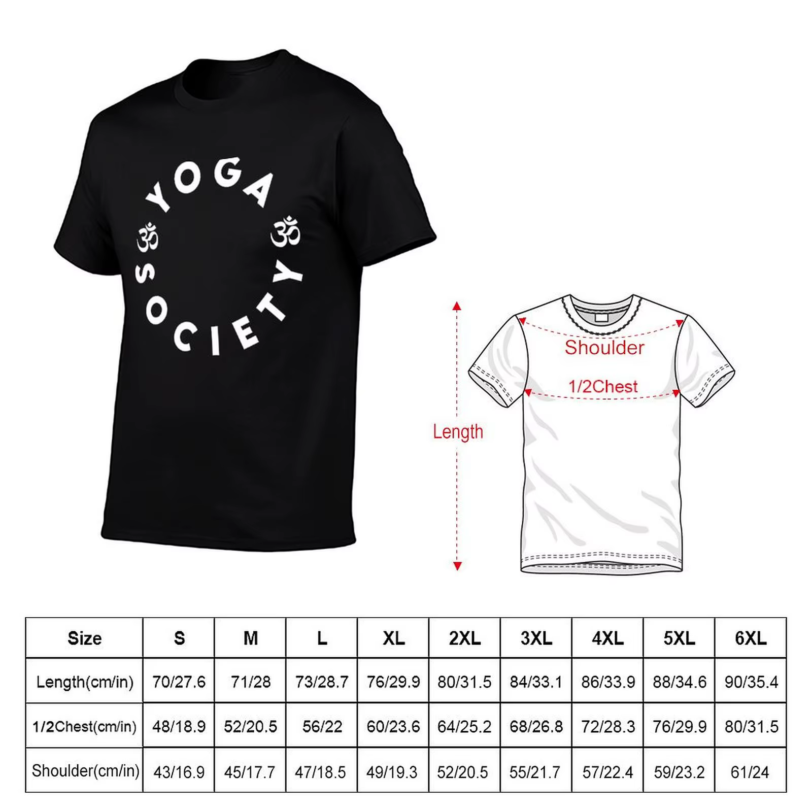 T-shirt Yoga Society, t-shirt personnalisé pour homme