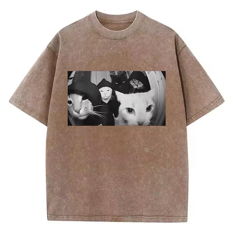 T-shirt tendance vintage délavé 100% coton