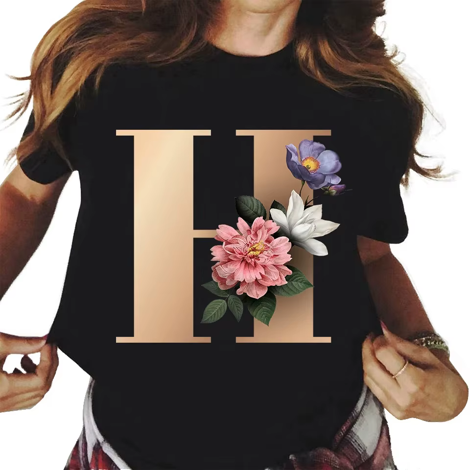 T-shirt en coton à manches courtes pour femmes
