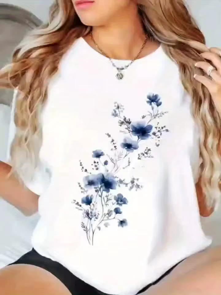 T-Shirt à imprimé Floral pour femmes