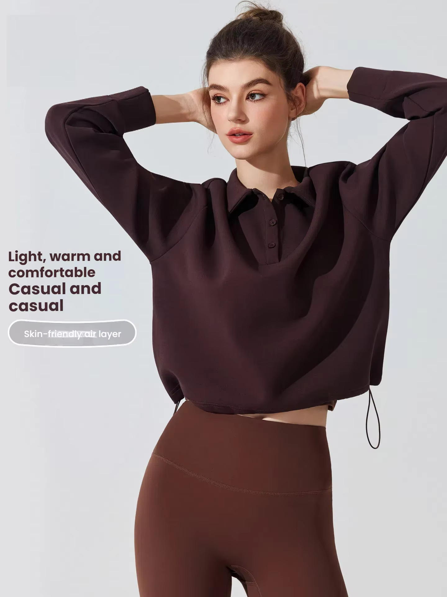 Sweat-shirt à col Polo pour femmes