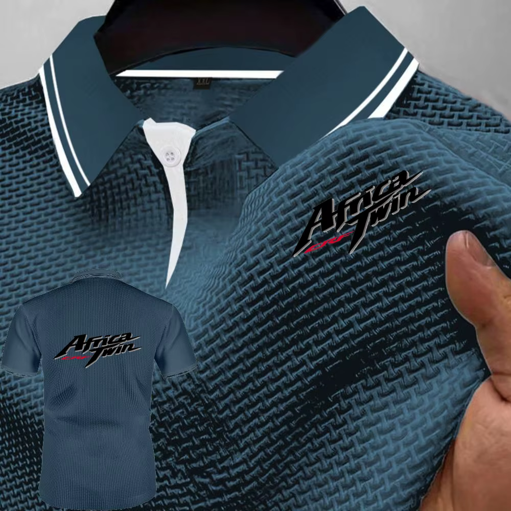 Polos Africa Twin Crf motos t-shirt glace soie hauts élastiques doux confortable revers manches courtes sport