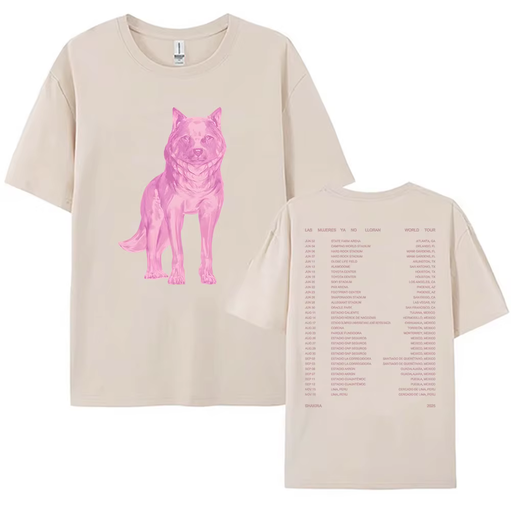 Isabel Tee Las Mujeres Ya No Lloran World Tour 2025 t-shirts Shakira chanteur impression T-shirt coton femmes à manches