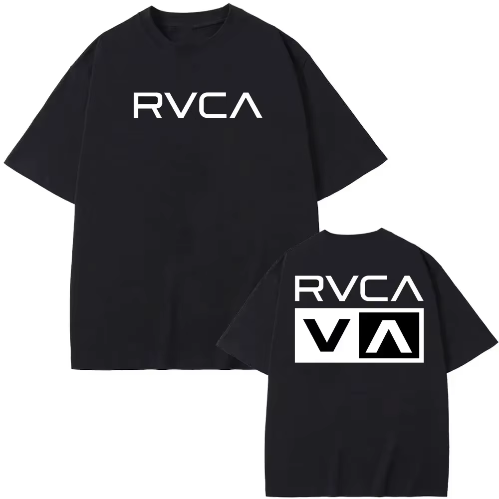 T-shirt RVCA noir en coton pour l'été