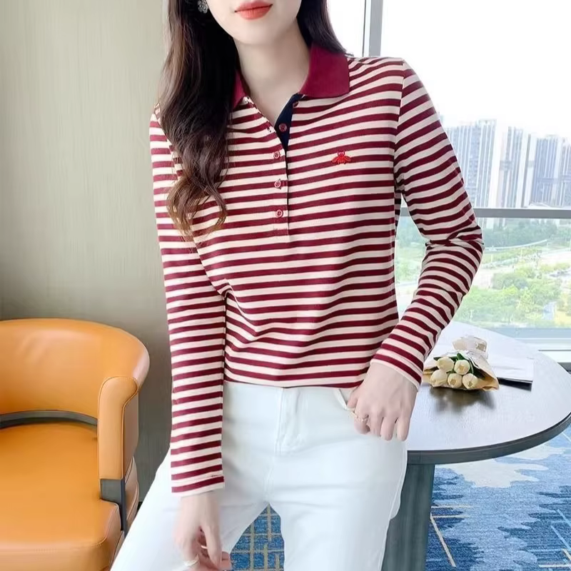 T-shirt polo amincissant coréen pour femme