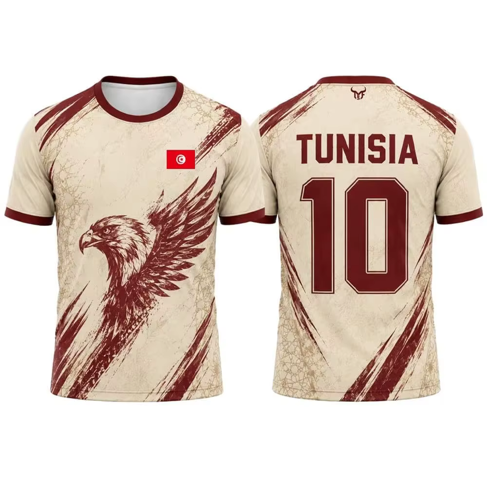 Maillot de football drapeau tunisien pour hommes