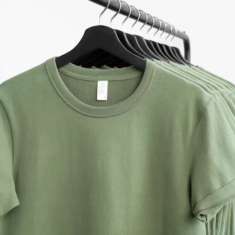 T-Shirt à manches courtes brossé vert avocat lourd 300g, haut d'été en coton de haute qualité vert Roden