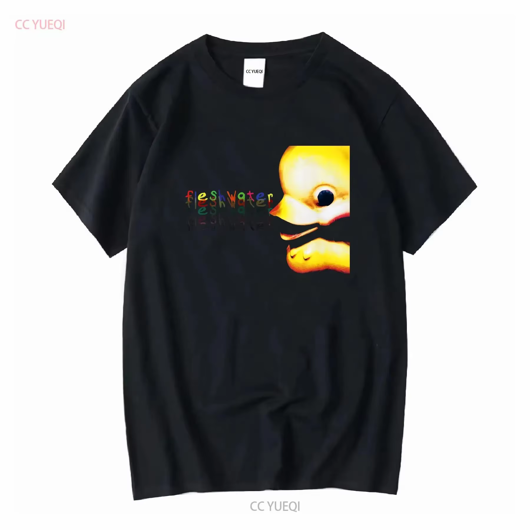 Fleshwater t-shirt manches longues ou courtes vintage haut délavé pour un usage quotidien décontracté doux confortable graphique unisexe